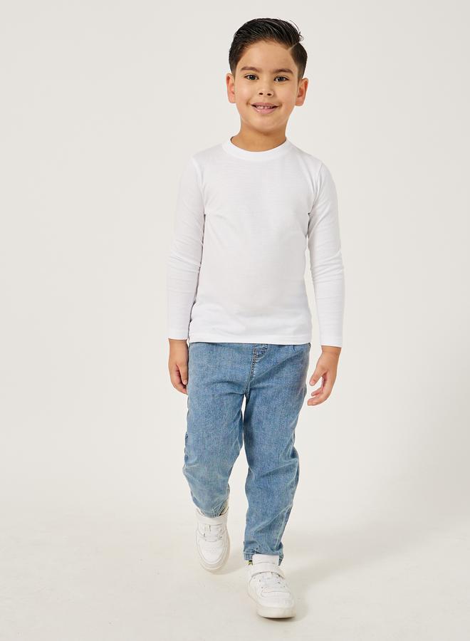 Styli Solid Round Neck T-Shirt - Image 2